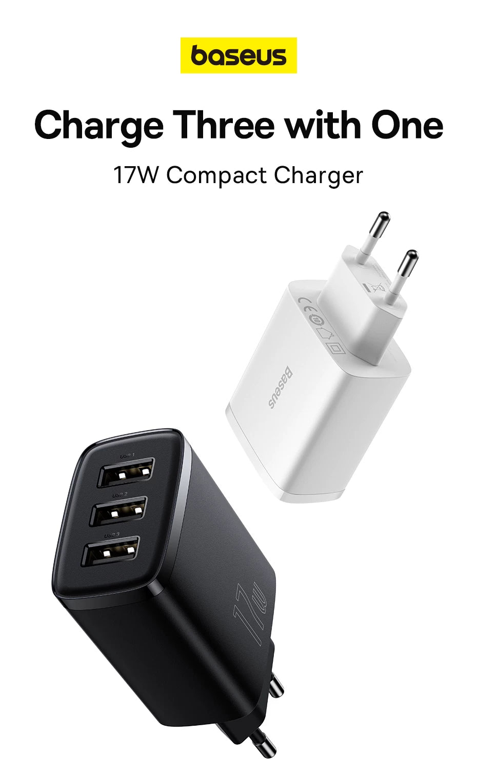 Essager USB Charger Travel Wall Adapter Safe Charging for Iphone15 14 EU Plug British Standard Hong Kong Version Charger