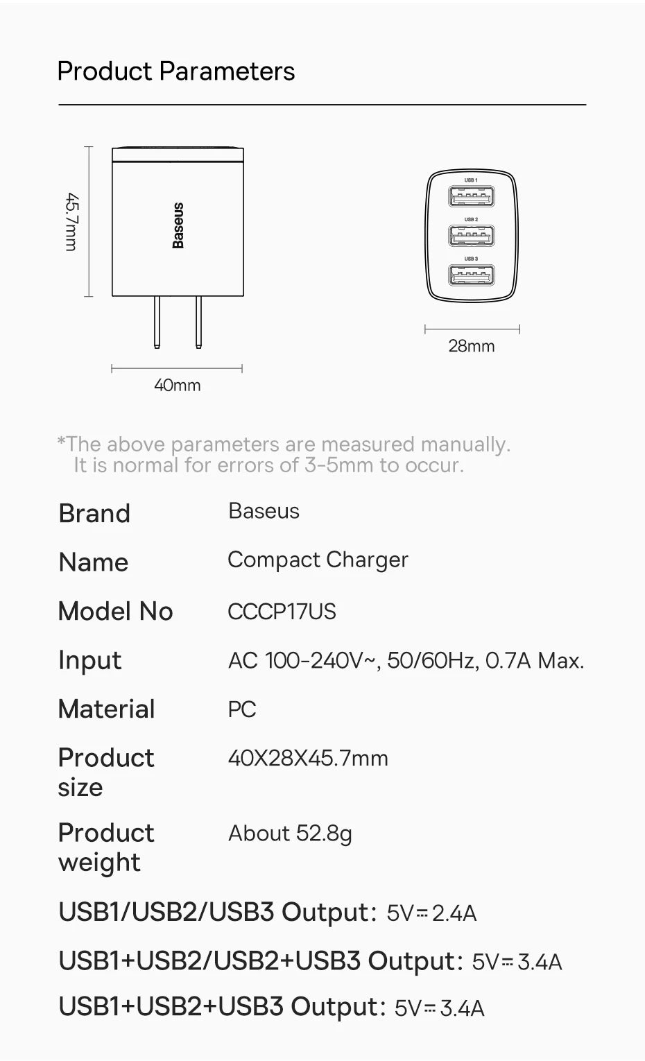 Essager USB Charger Travel Wall Adapter Safe Charging for Iphone15 14 EU Plug British Standard Hong Kong Version Charger