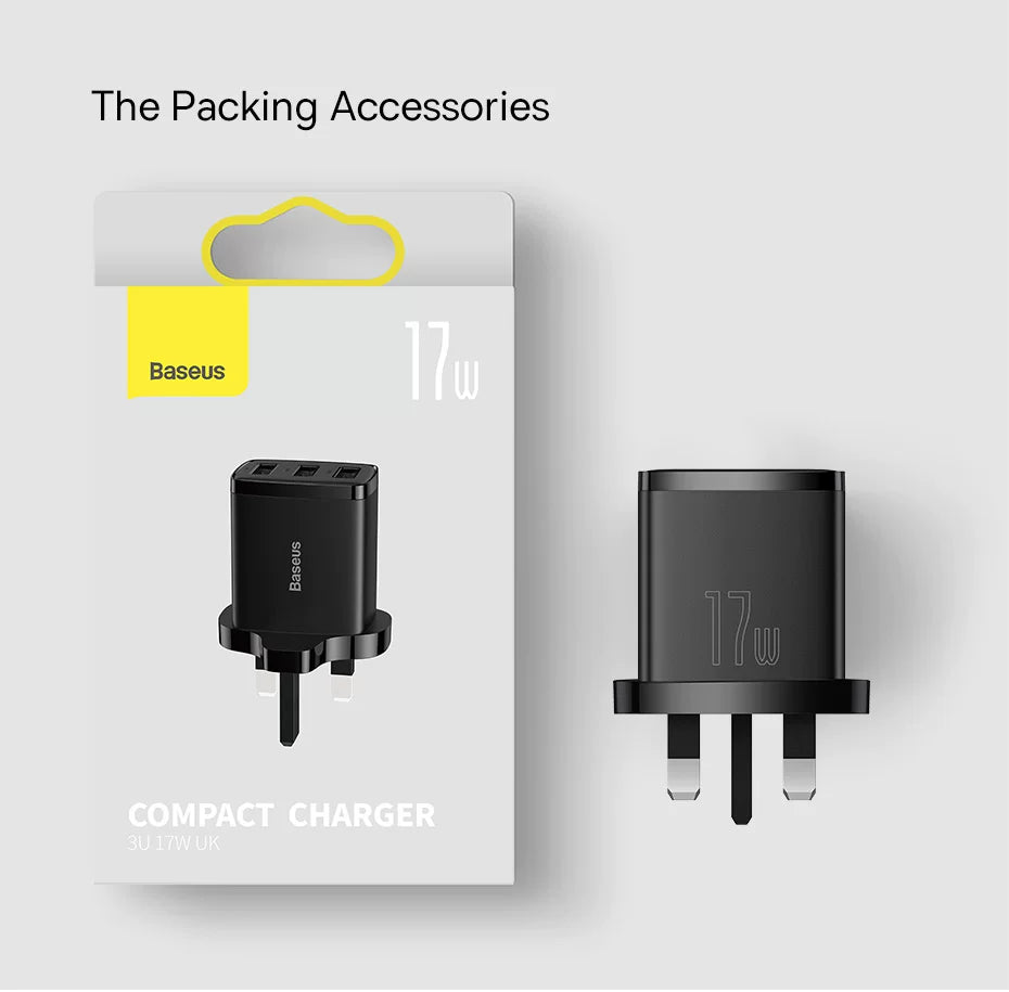Essager USB Charger Travel Wall Adapter Safe Charging for Iphone15 14 EU Plug British Standard Hong Kong Version Charger
