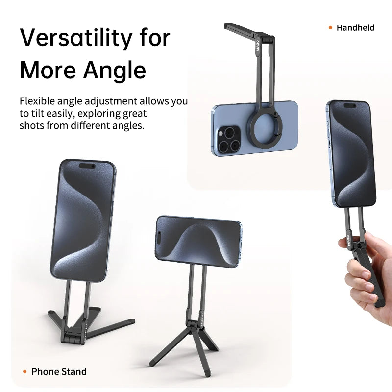 Ulanzi Mounted Phone Tripod Horizontal Vertical Dual-sided Magnetic Phone Holder for Vlog Online Live Streaming