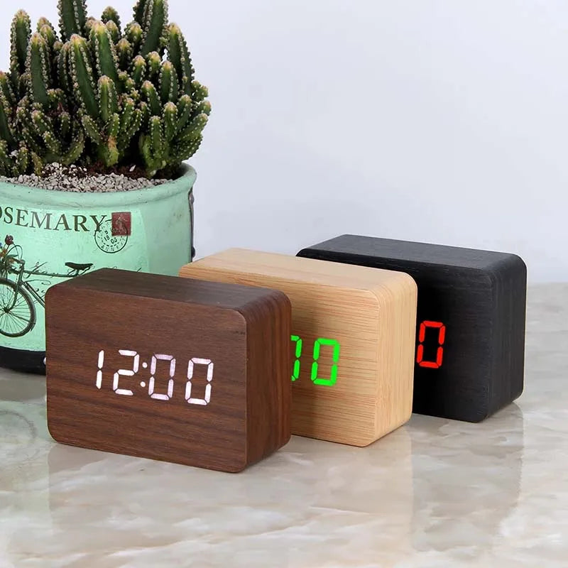 LED Wooden Alarm Clocks