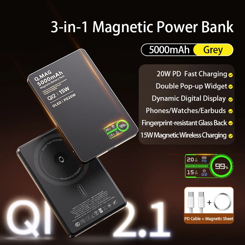 Magnetic Powerbank Wireless Fast charger 5000/10000mAh
