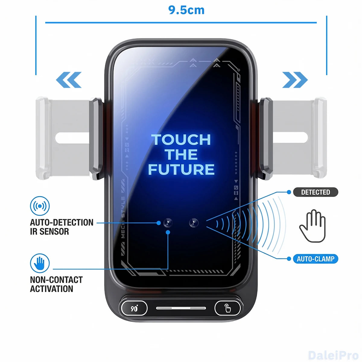 Zen Car Phone Charger Phone Holder 15W Wireless & Charger Auto Sensing One-Touch Release