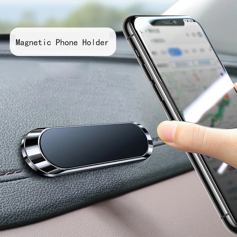 Mini Strip Magnetic Phone Holder – Slim Mount (Black, Rose Gold, Silver)