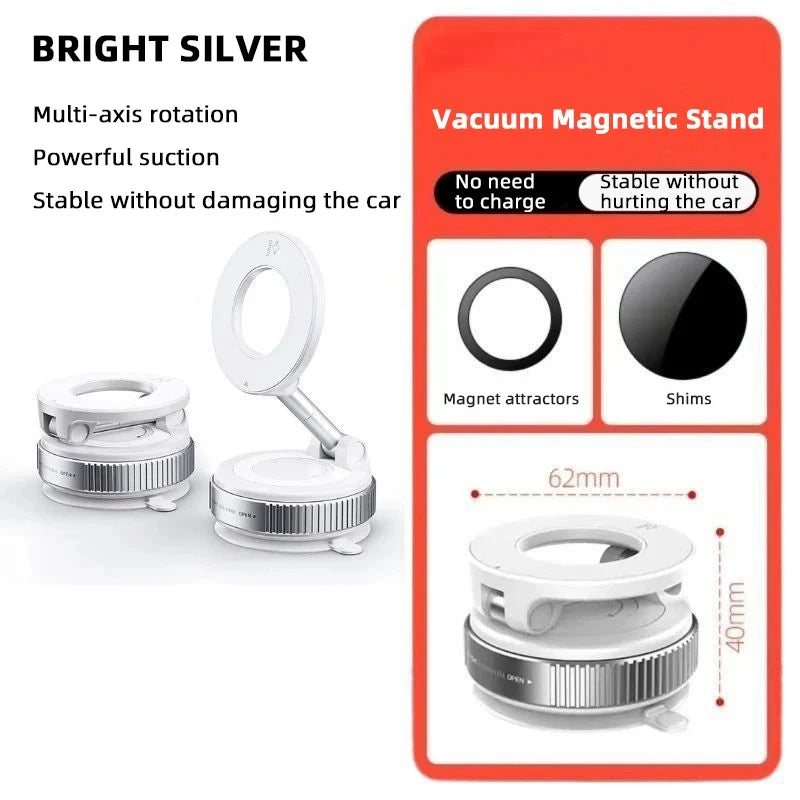 Magnetic Phone Holder – Plastic Mount for Desk & Car (White, Black)