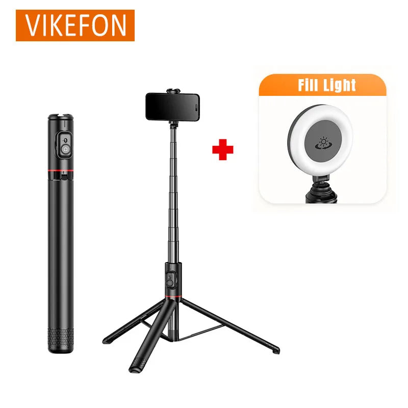 Selfie Stick 1.83m Aluminum Alloy Telescopic Stick Tripod with Bluetooth Remote for Smartphones Video Recording Live Streaming
