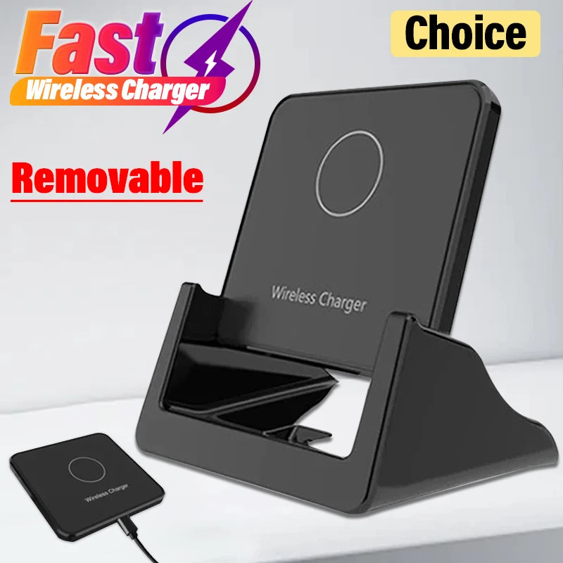 30W Wireless Charger Pad Stand Desktop Ultra-thin Mobile Phone Fast Charging Dock Station For iPhone 15 14 13 12 Samsung Xiaomi