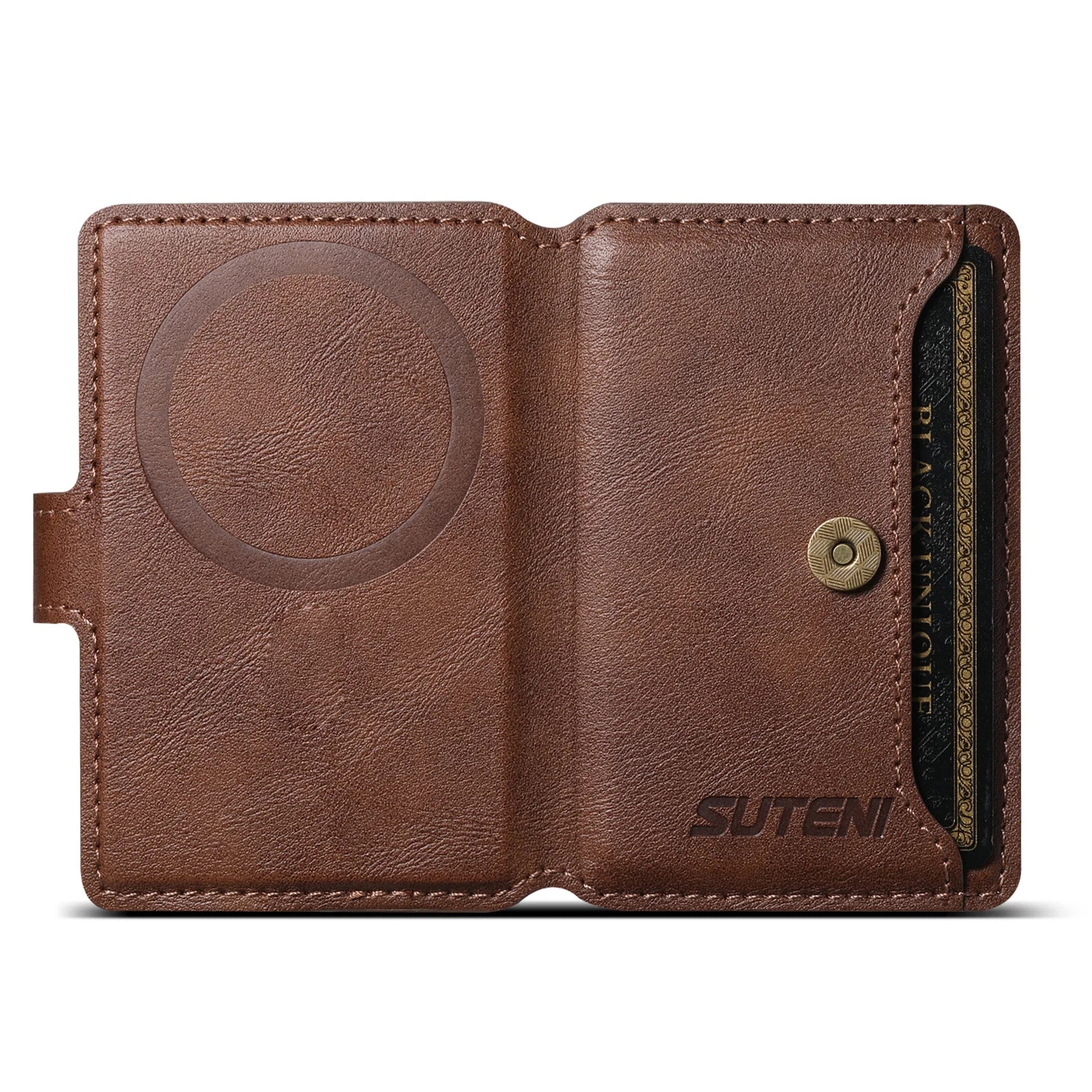 Magsafe Magnetic Card Holder for iPhone 15 14 13 12 11 Pro Max Plus Mini Mobile Bank ID Card Holder leather