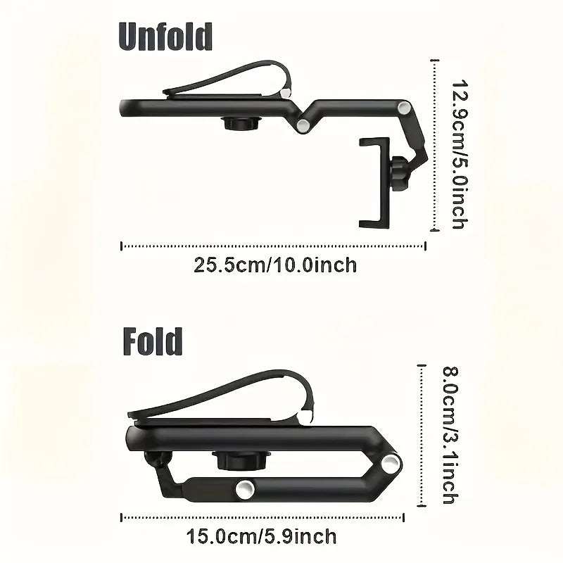 Durable 1080° Rotatable Sun Visor 1pc Car Phone Holder - Adjustable ABS Material Mount for Bedroom, Kitchen, and Vehicle Use