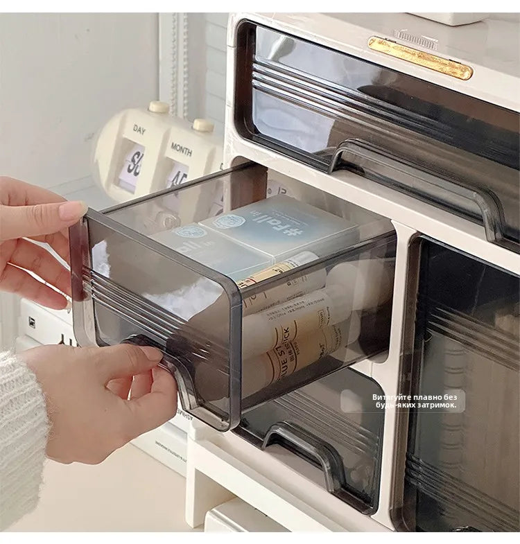 Desktop Organizer Box  Office Desk Cosmetic Storage  Home Study Desk Arrangement Plastic Rectangle