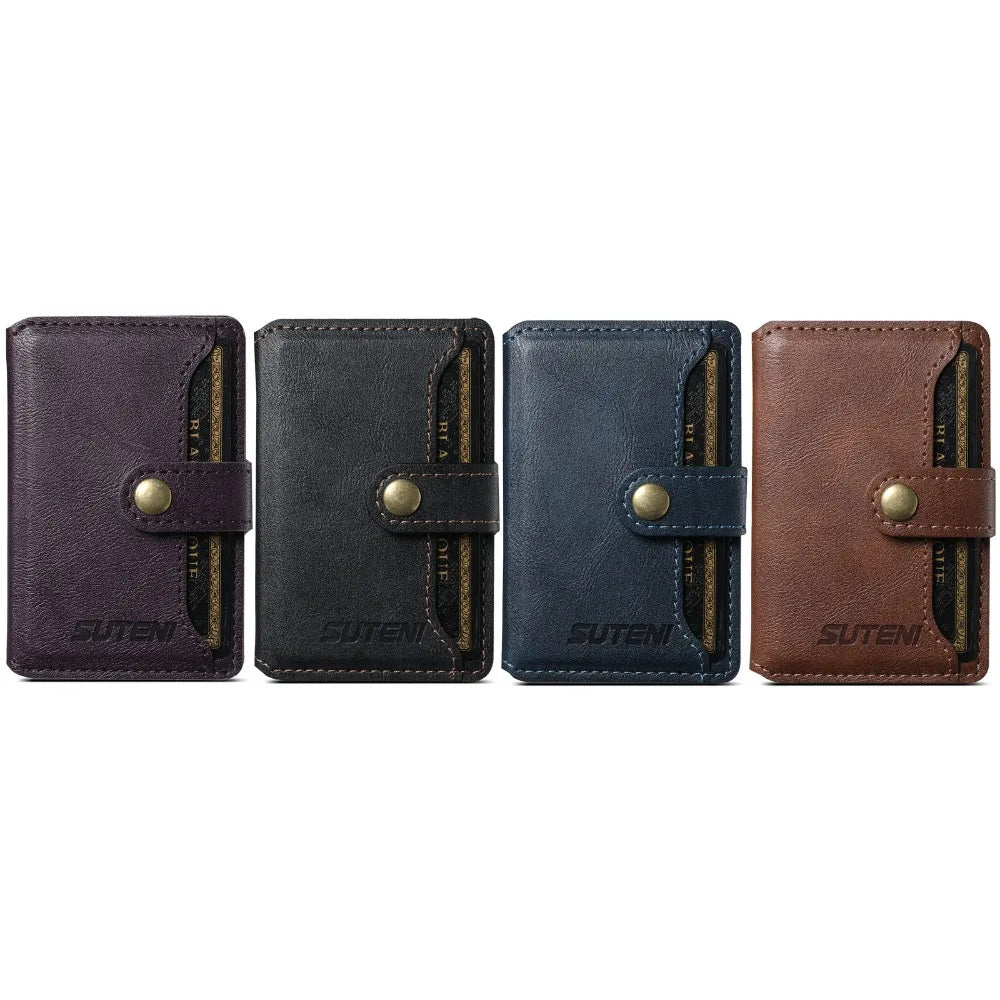 Magsafe Magnetic Card Holder for iPhone 15 14 13 12 11 Pro Max Plus Mini Mobile Bank ID Card Holder leather
