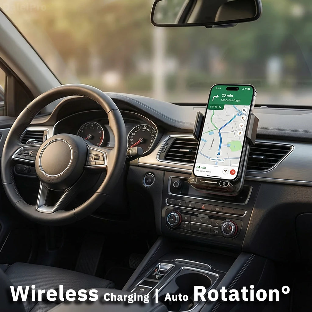 Zen Car Phone Charger Phone Holder 15W Wireless & Charger Auto Sensing One-Touch Release