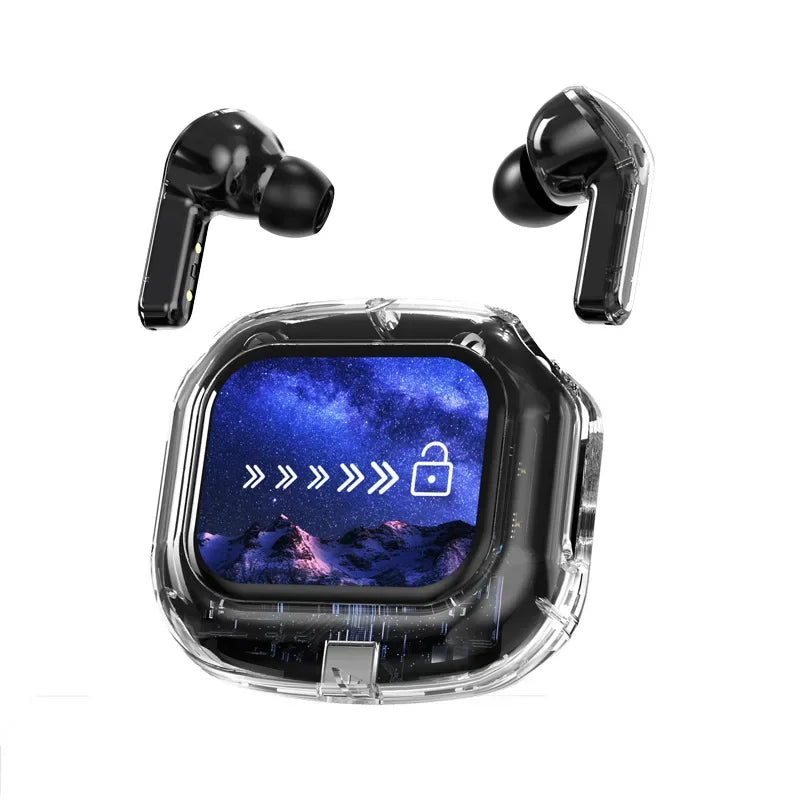 True Wireless Bluetooth Earbuds 5.4 Earphones ANC Noise Reduction Stereo Bass HD Mic Gamer Headset with LED Touch Screen Control