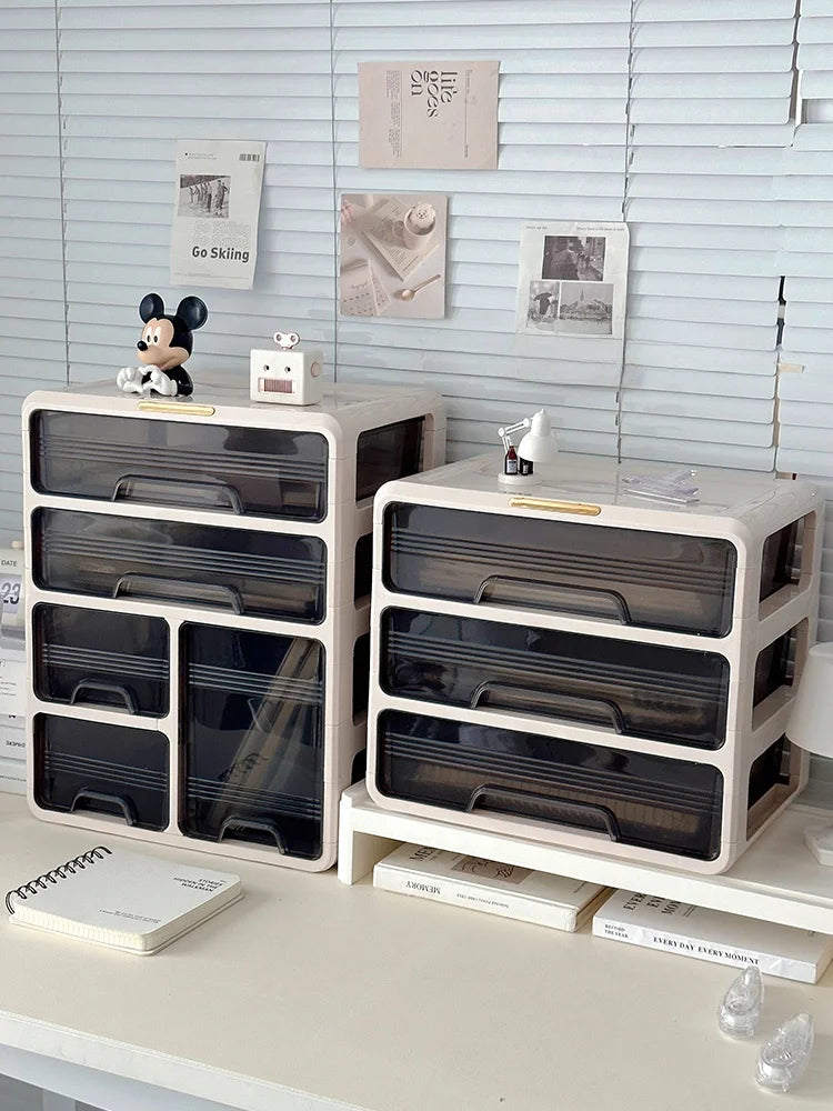 Desktop Organizer Box  Office Desk Cosmetic Storage  Home Study Desk Arrangement Plastic Rectangle