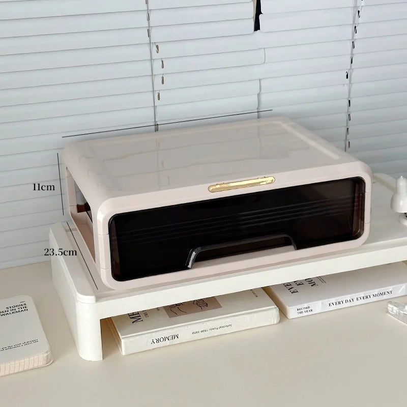 Desktop Organizer Box  Office Desk Cosmetic Storage  Home Study Desk Arrangement Plastic Rectangle