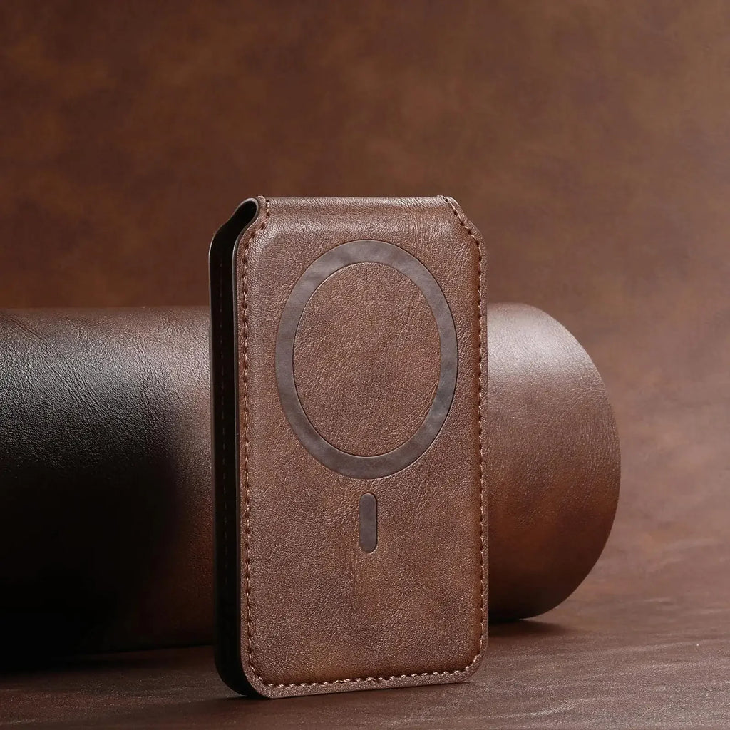 MagSafe Magnetic Leather Card Wallet Case for iPhone 11–15 Pro Max