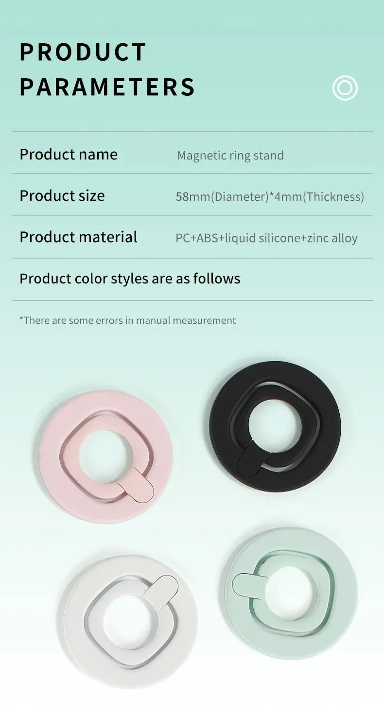 Magnetic Phone Holder Finger Ring 360 Grip Degree Rotating Phone Stand Black White Green Pink for Car Mount Phone Accessories