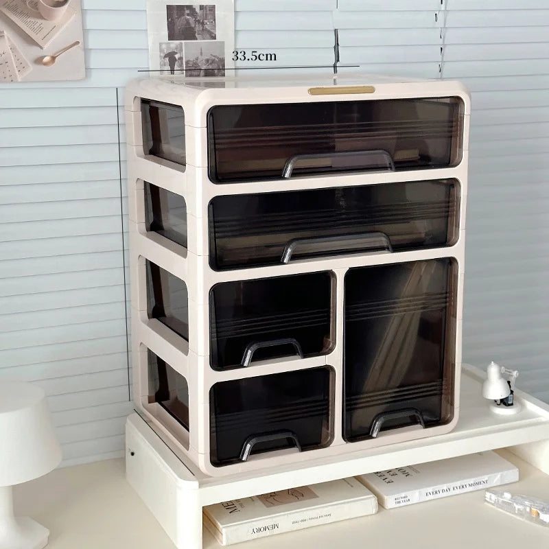 Desktop Organizer Box  Office Desk Cosmetic Storage  Home Study Desk Arrangement Plastic Rectangle