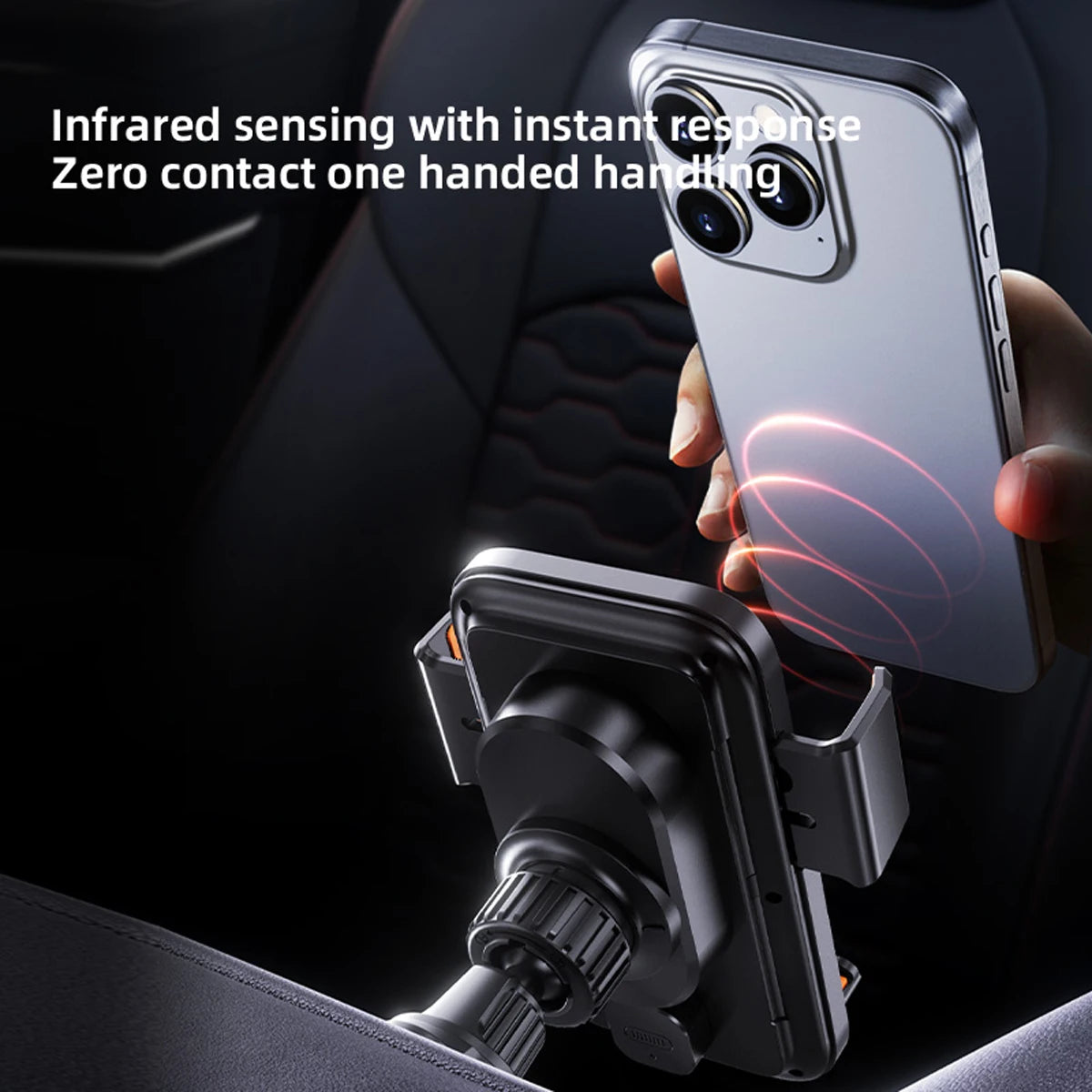 Zen Car Phone Charger Phone Holder 15W Wireless & Charger Auto Sensing One-Touch Release