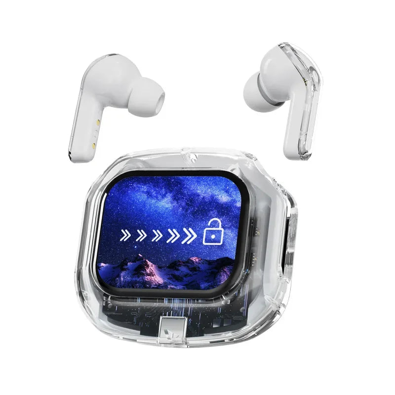 True Wireless Bluetooth Earbuds 5.4 Earphones ANC Noise Reduction Stereo Bass HD Mic Gamer Headset with LED Touch Screen Control