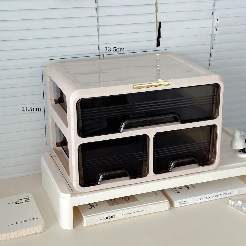 Desktop Organizer Box  Office Desk Cosmetic Storage  Home Study Desk Arrangement Plastic Rectangle