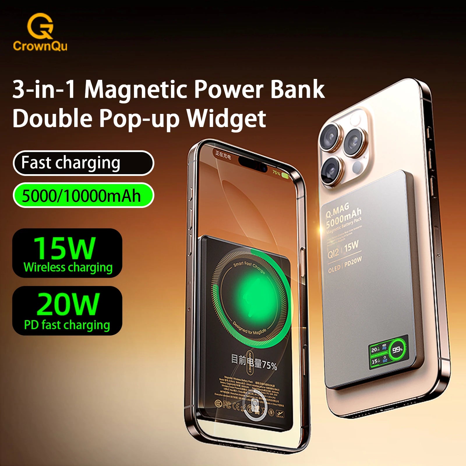 Magnetic Powerbank Wireless Fast charger 5000/10000mAh