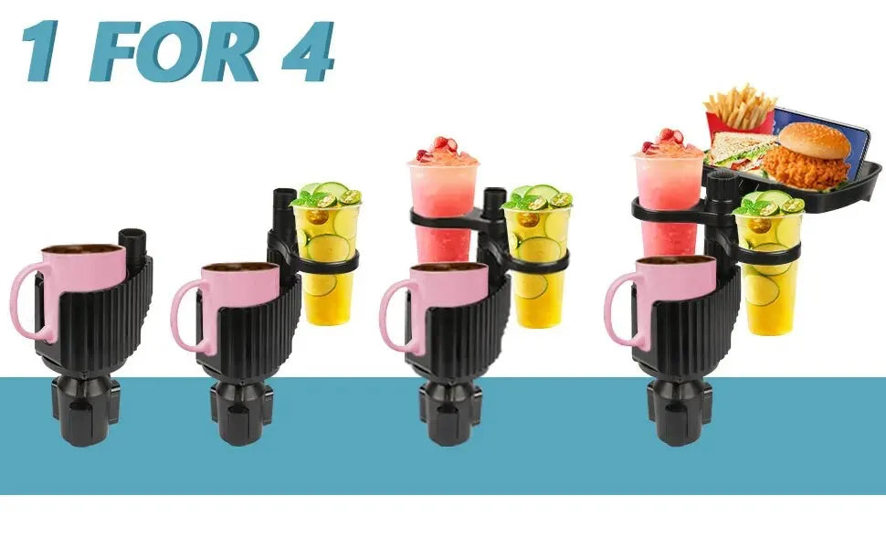 Car Cup Holder Expander Tray with Detachable cup.