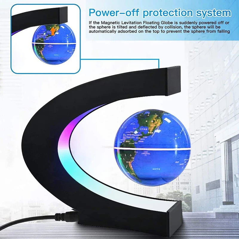 Magnetic Floating Globe LED World Map