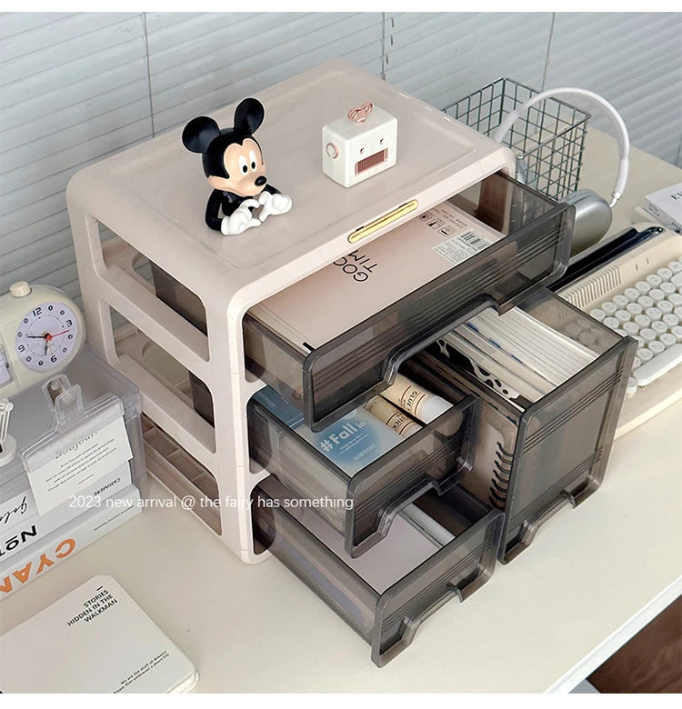 Desktop Organizer Box  Office Desk Cosmetic Storage  Home Study Desk Arrangement Plastic Rectangle