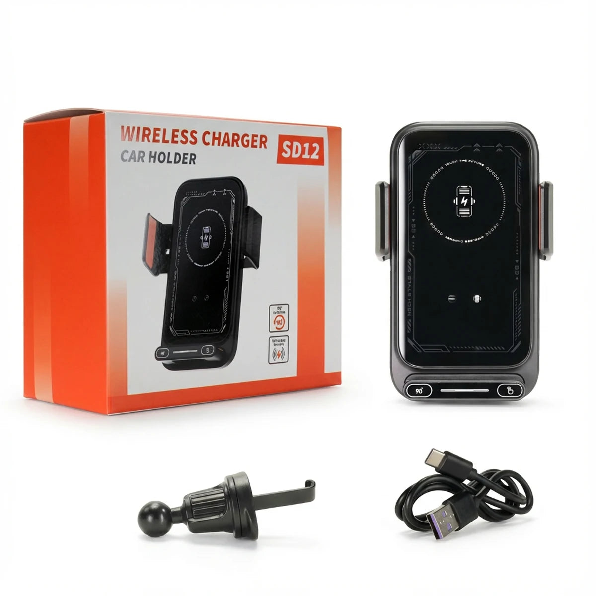 Zen Car Phone Charger Phone Holder 15W Wireless & Charger Auto Sensing One-Touch Release