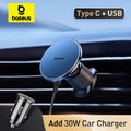 Baseus 15W Magnetic Wireless Car Charger with Ambient Light Ring – iPhone 13–16