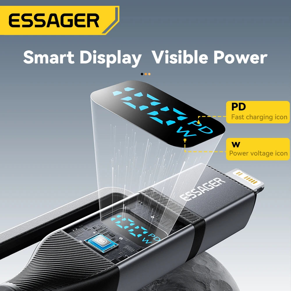 Essager 4 In 1 Digital Display USB Cable Type C 100W Fast Charging