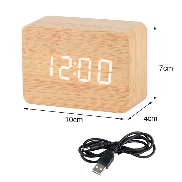 LED Wooden Alarm Clocks