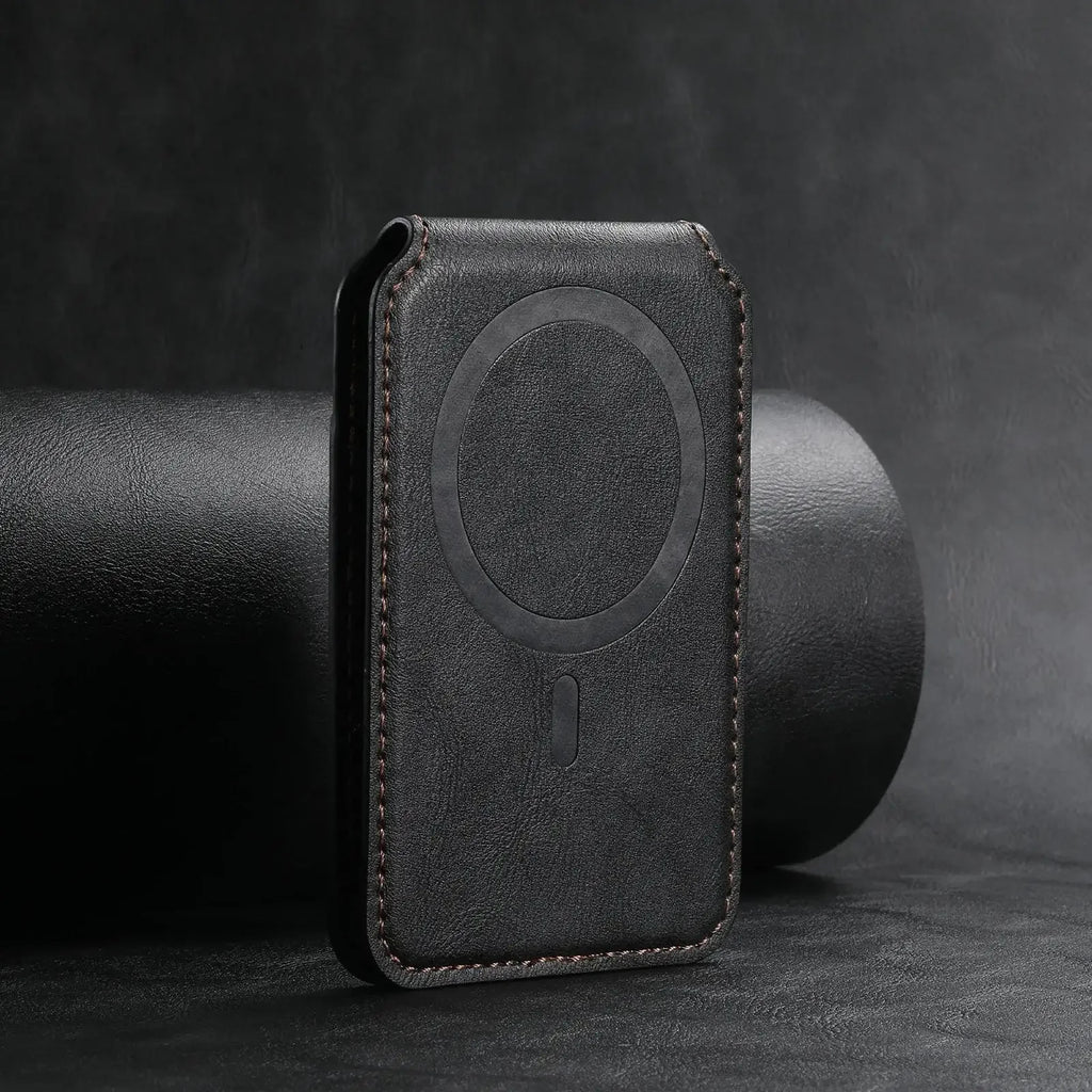 MagSafe Magnetic Leather Card Wallet Case for iPhone 11–15 Pro Max