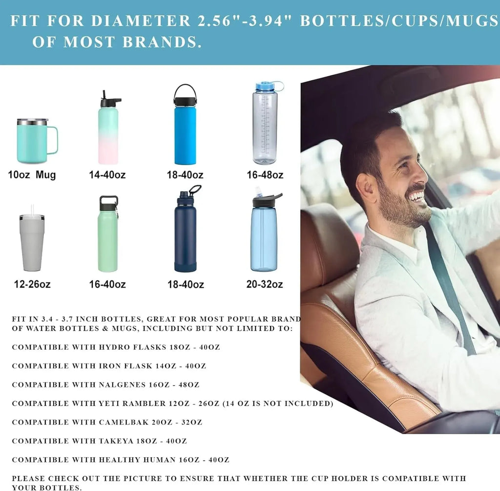 Car Cup Holder Expander Tray with Detachable cup.