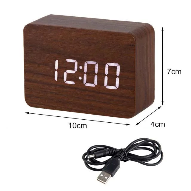 LED Wooden Alarm Clocks
