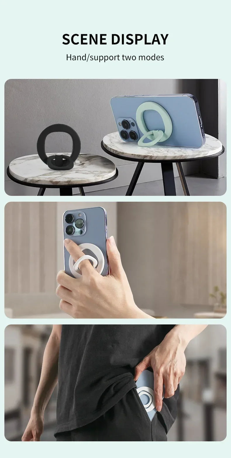 Magnetic Phone Holder Finger Ring 360 Grip Degree Rotating Phone Stand Black White Green Pink for Car Mount Phone Accessories