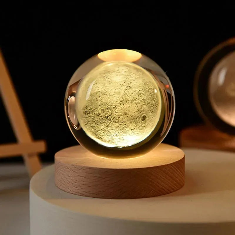 3D Crystal Ball Astronomy Solar System, Moon, or Galaxy