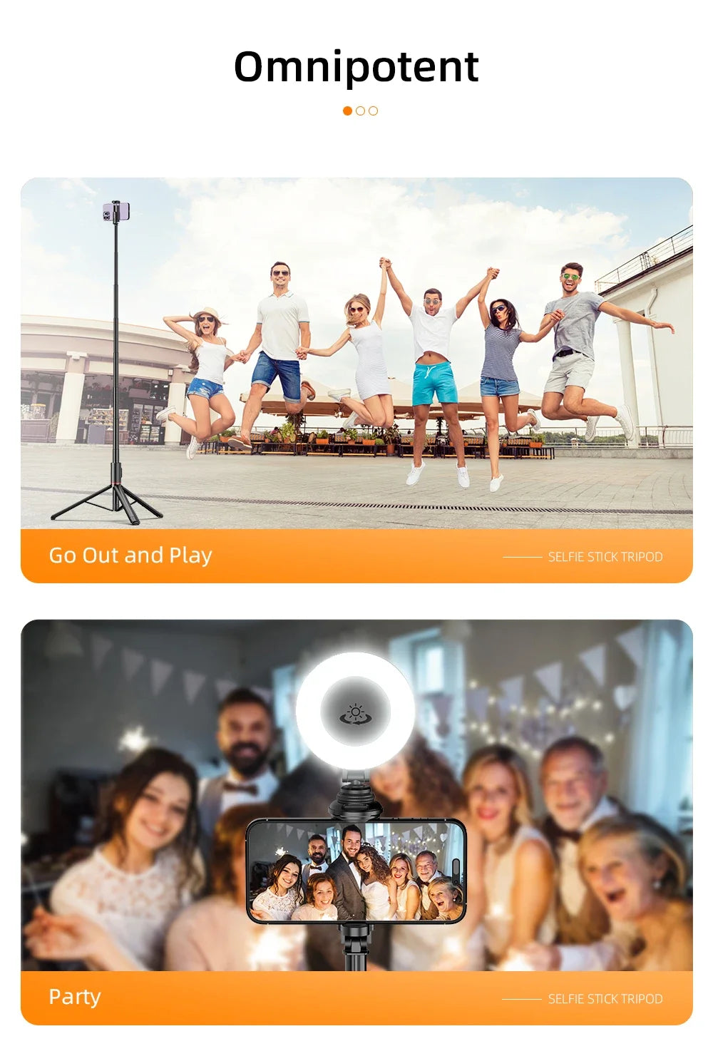 Selfie Stick 1.83m Aluminum Alloy Telescopic Stick Tripod with Bluetooth Remote for Smartphones Video Recording Live Streaming