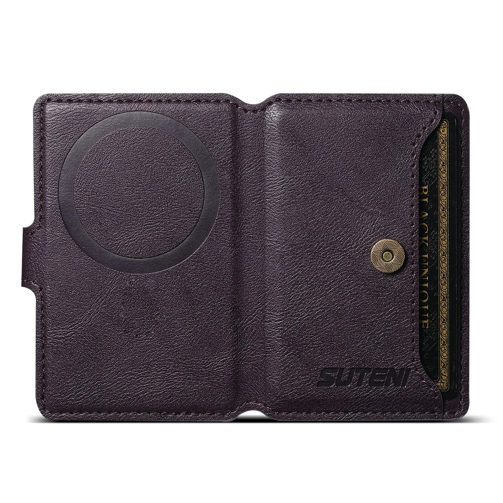 Magsafe Magnetic Card Holder for iPhone 15 14 13 12 11 Pro Max Plus Mini Mobile Bank ID Card Holder leather
