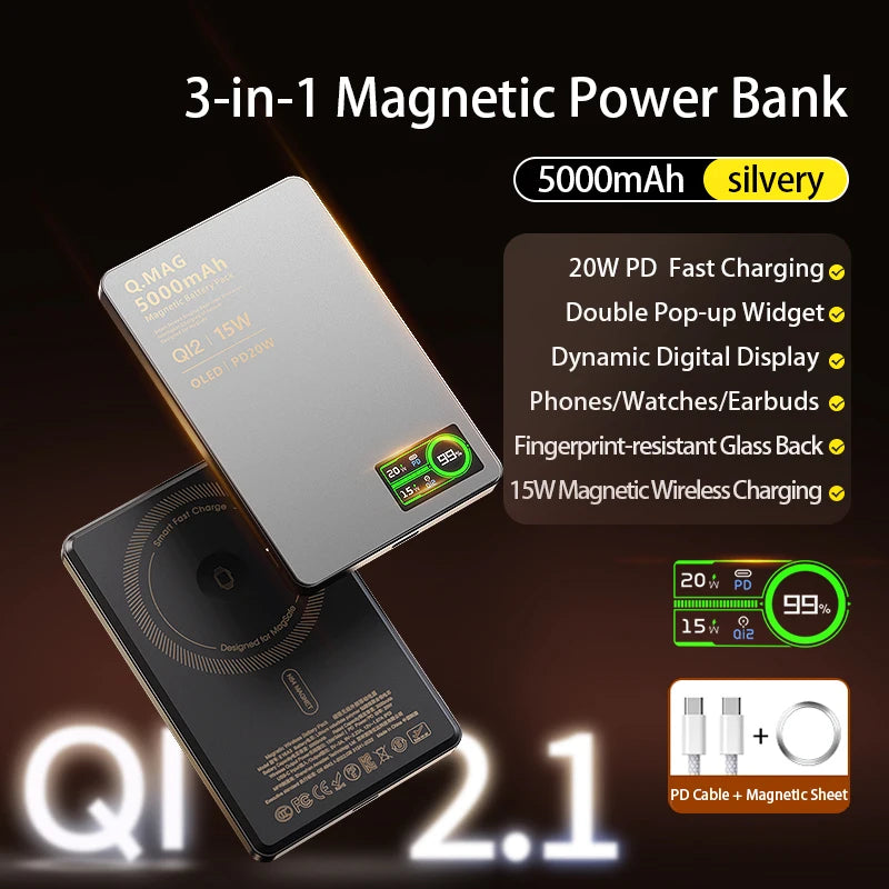 Magnetic Powerbank Wireless Fast charger 5000/10000mAh