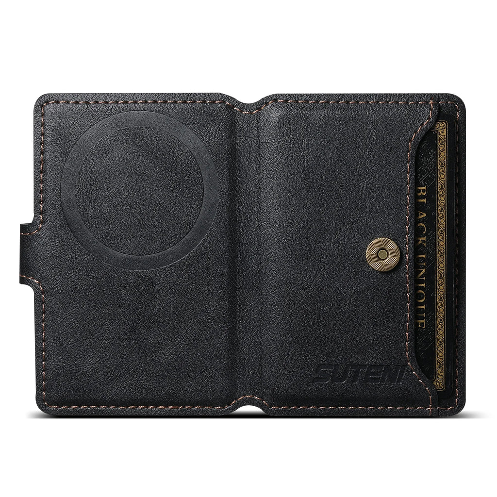 Magsafe Magnetic Card Holder for iPhone 15 14 13 12 11 Pro Max Plus Mini Mobile Bank ID Card Holder leather