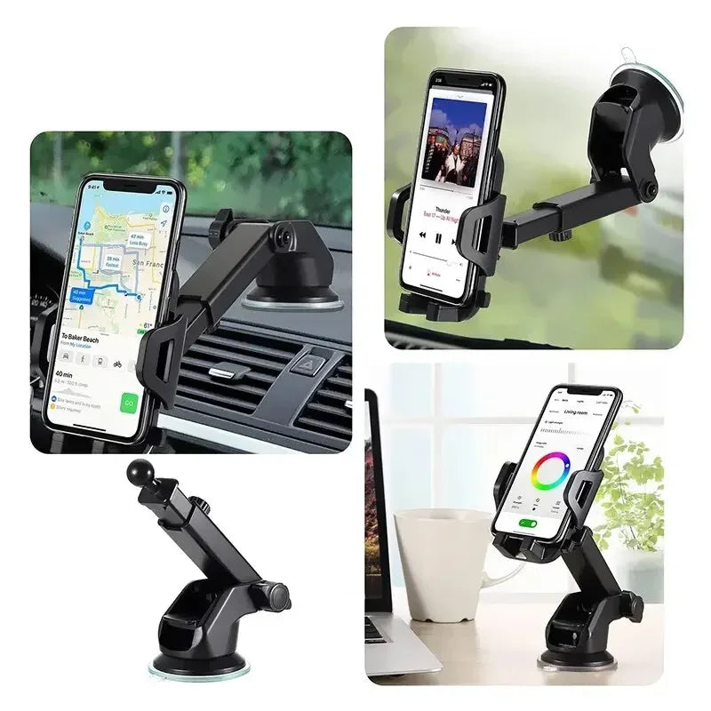 360° Rotatable Car Phone Holder Windshield Suction Cup & Air Vent Mount Universal Stand for Cellphone Stable Car Phone Bracket