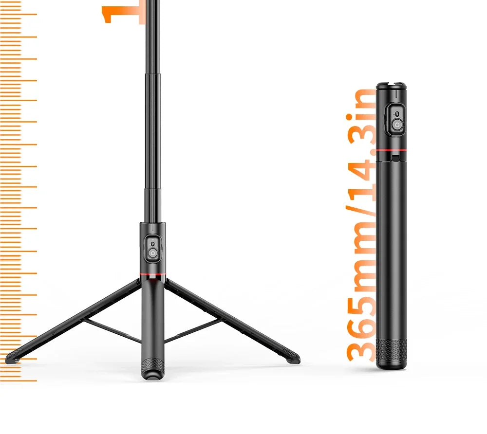 Selfie Stick 1.83m Aluminum Alloy Telescopic Stick Tripod with Bluetooth Remote for Smartphones Video Recording Live Streaming